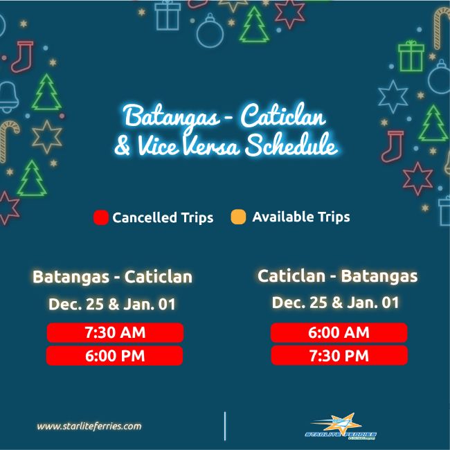Starlite Ferries Advisory