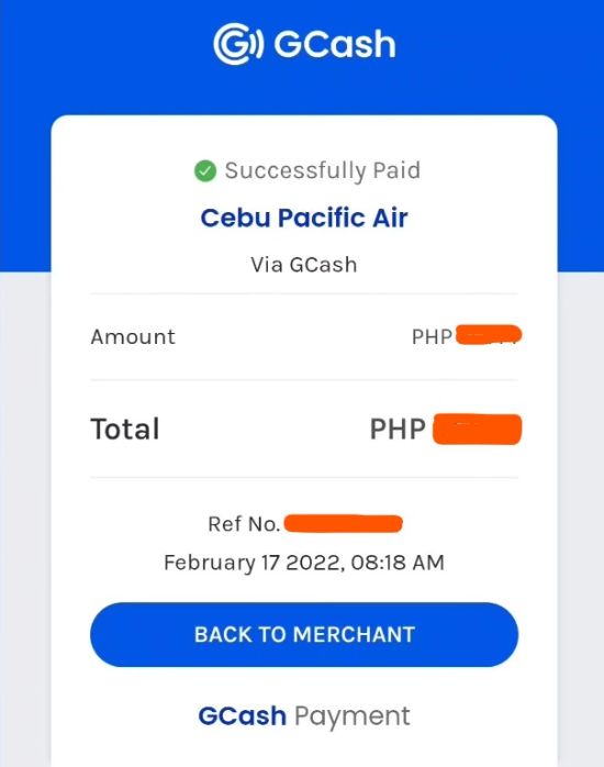 Pay Cebu Pacific via GCash