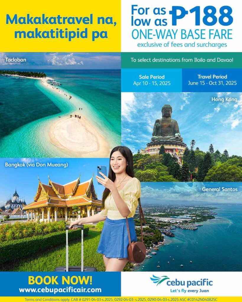Cebu Pacific Launches P188 Seat Sale — Book Until April 15!
