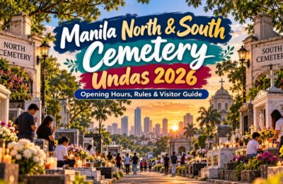 Manila Cemetery Guide at Sunset